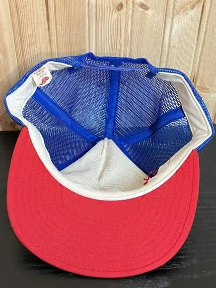 Vintage Texas Rangers Snapback Hat Baseball Cap Mesh Trucker MLB Made in USA AJD - Picture 7 of 12